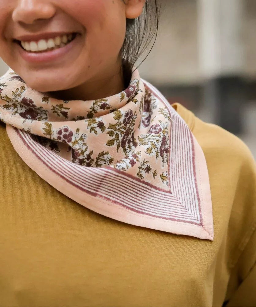 Foulard petit format - soledad rose poudre