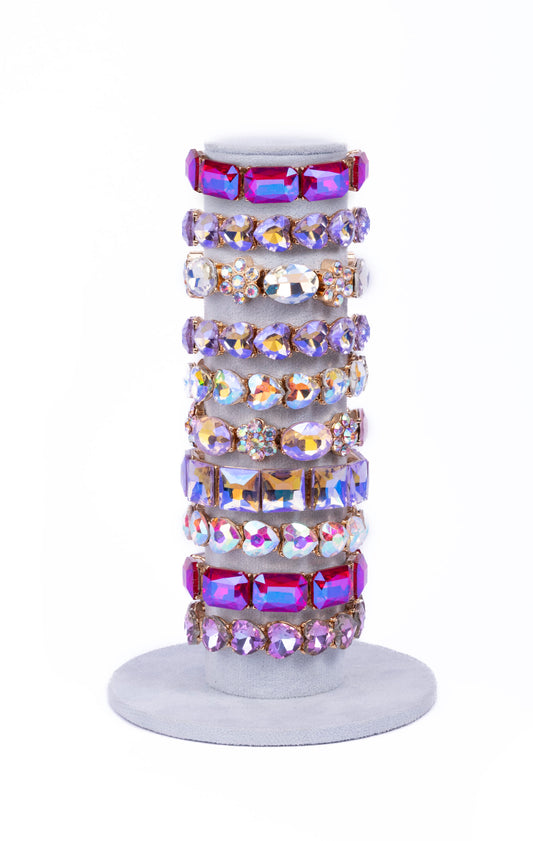 Gros bracelet pierre rose ou violette