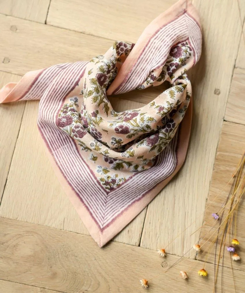 Foulard petit format - soledad rose poudre