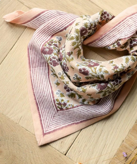 Foulard petit format - soledad rose poudre