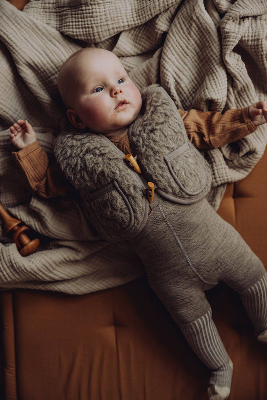 Gilet Sherpa en laine - Sand