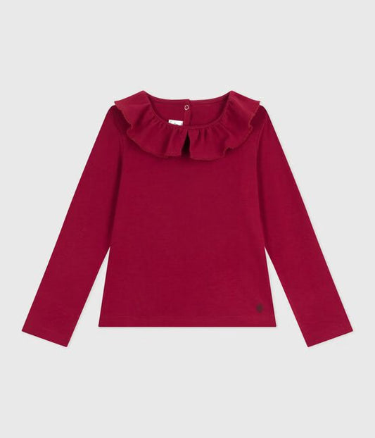 Tee-shirt enfant manches longues en coton uni