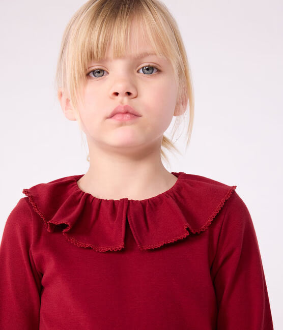 Tee-shirt enfant manches longues en coton uni
