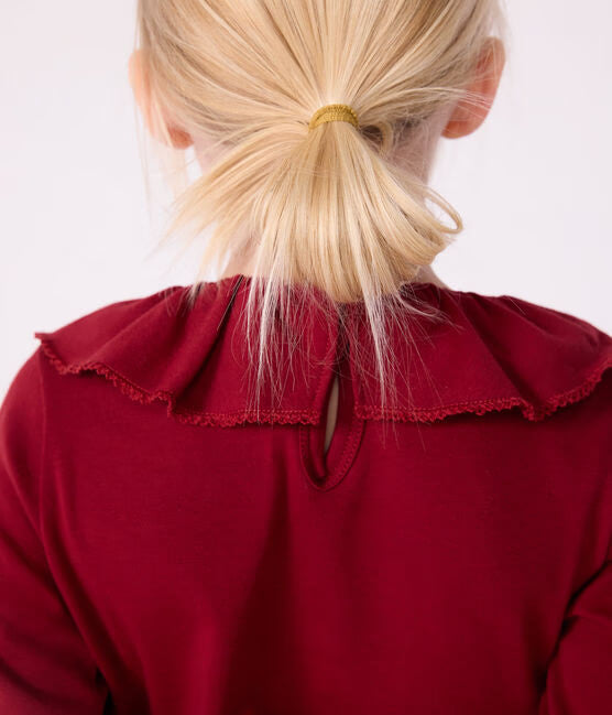 Tee-shirt enfant manches longues en coton uni