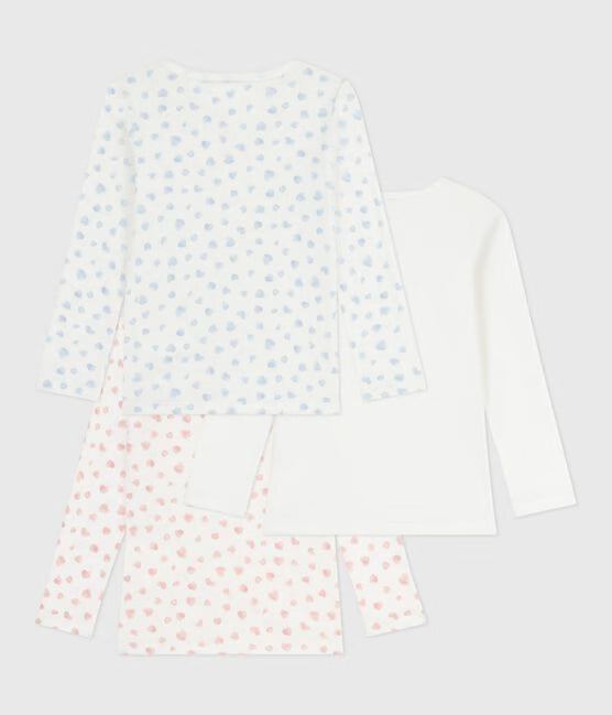 Tee-shirts x3 enfant imprimé cœurs