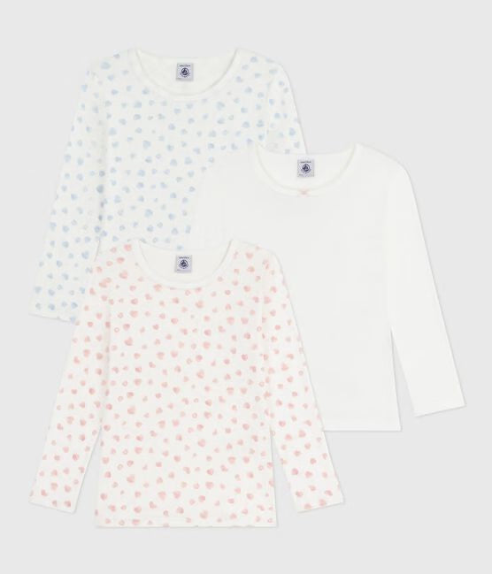 Tee-shirts x3 enfant imprimé cœurs