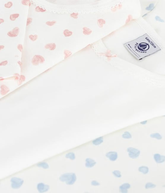 Tee-shirts x3 enfant imprimé cœurs