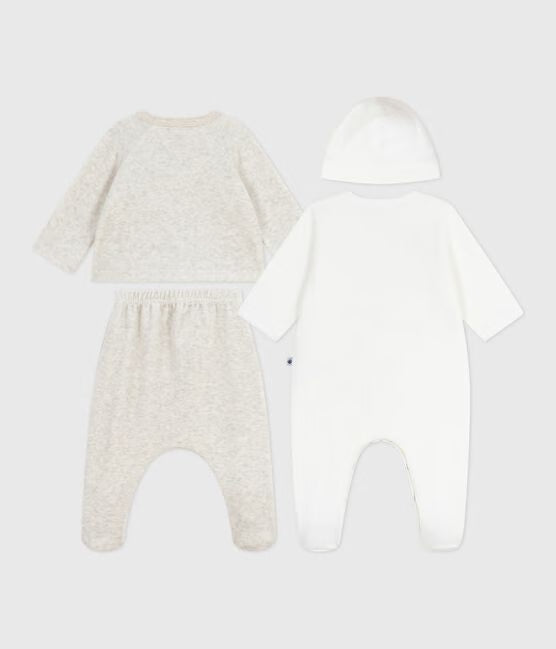 Coffret cadeau bébé en velours uni