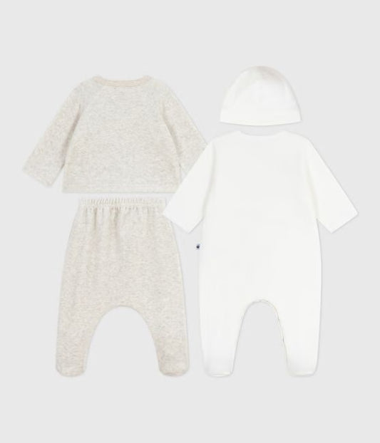 Coffret cadeau bébé en velours uni