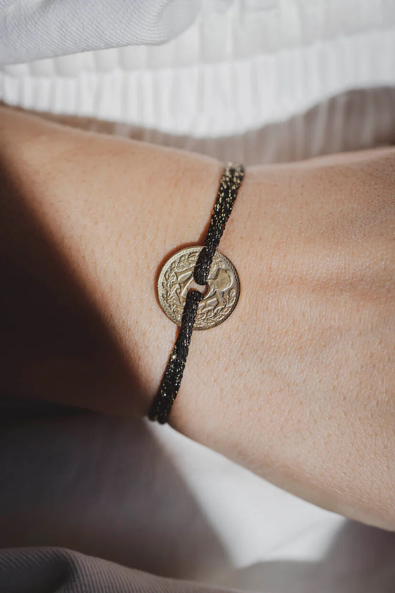 Bracelet Le Petit Louvre irisé noir