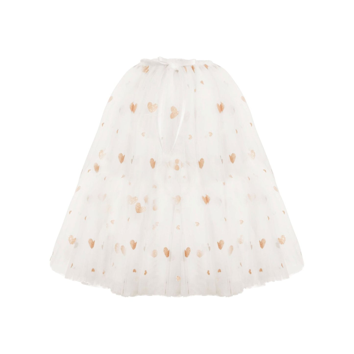 Jupe longue en tulle avec coeurs doré