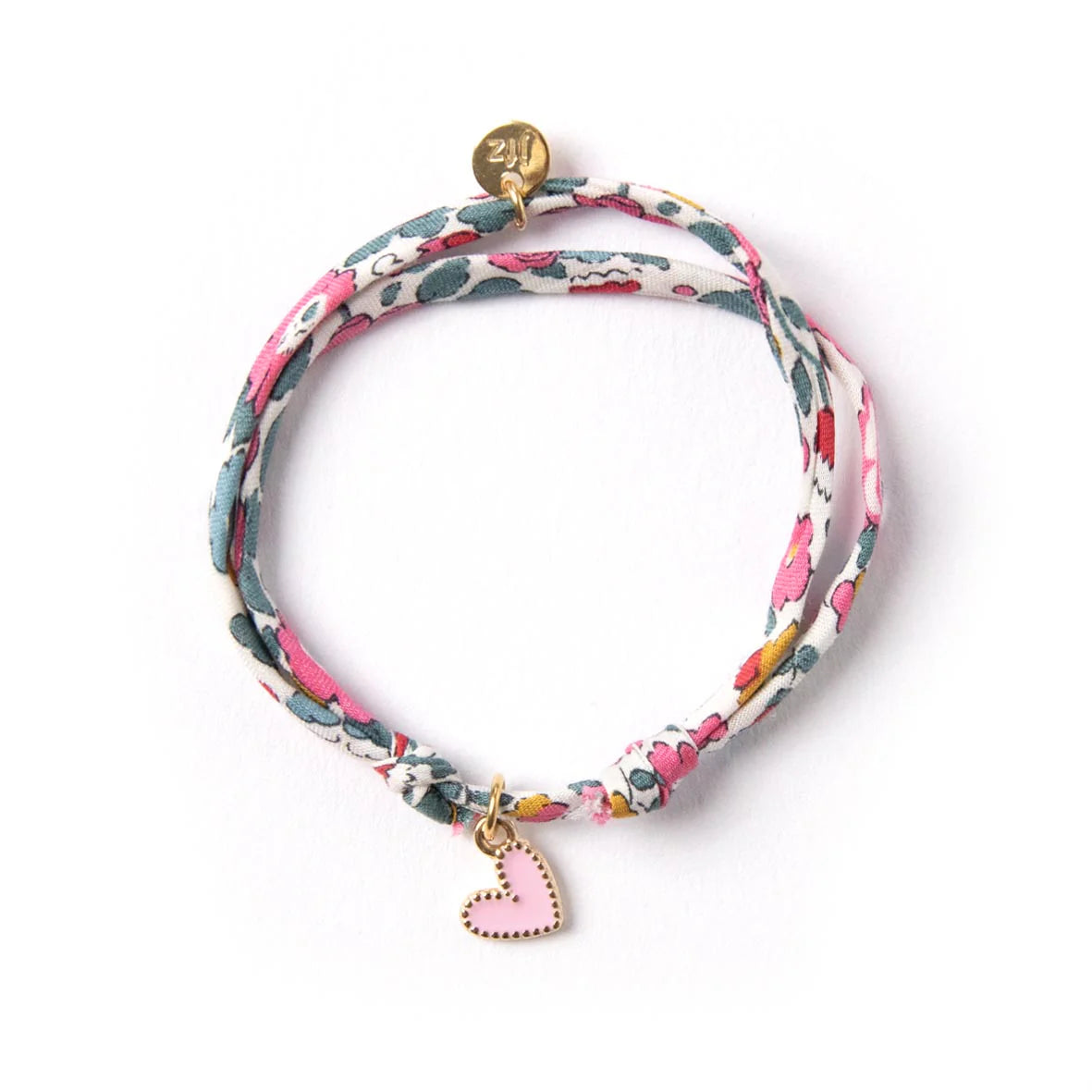 Bracelet Liberty coulissant coeur fuchsia