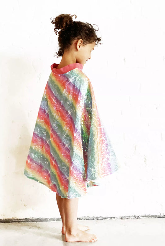 Cape de fée multicolore à sequins