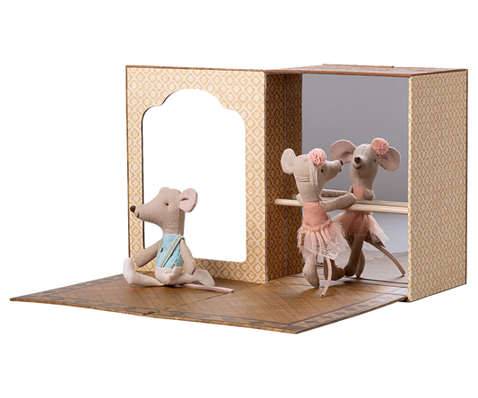 Maileg : Studio de danse avec petite sœur et petit frère Souris