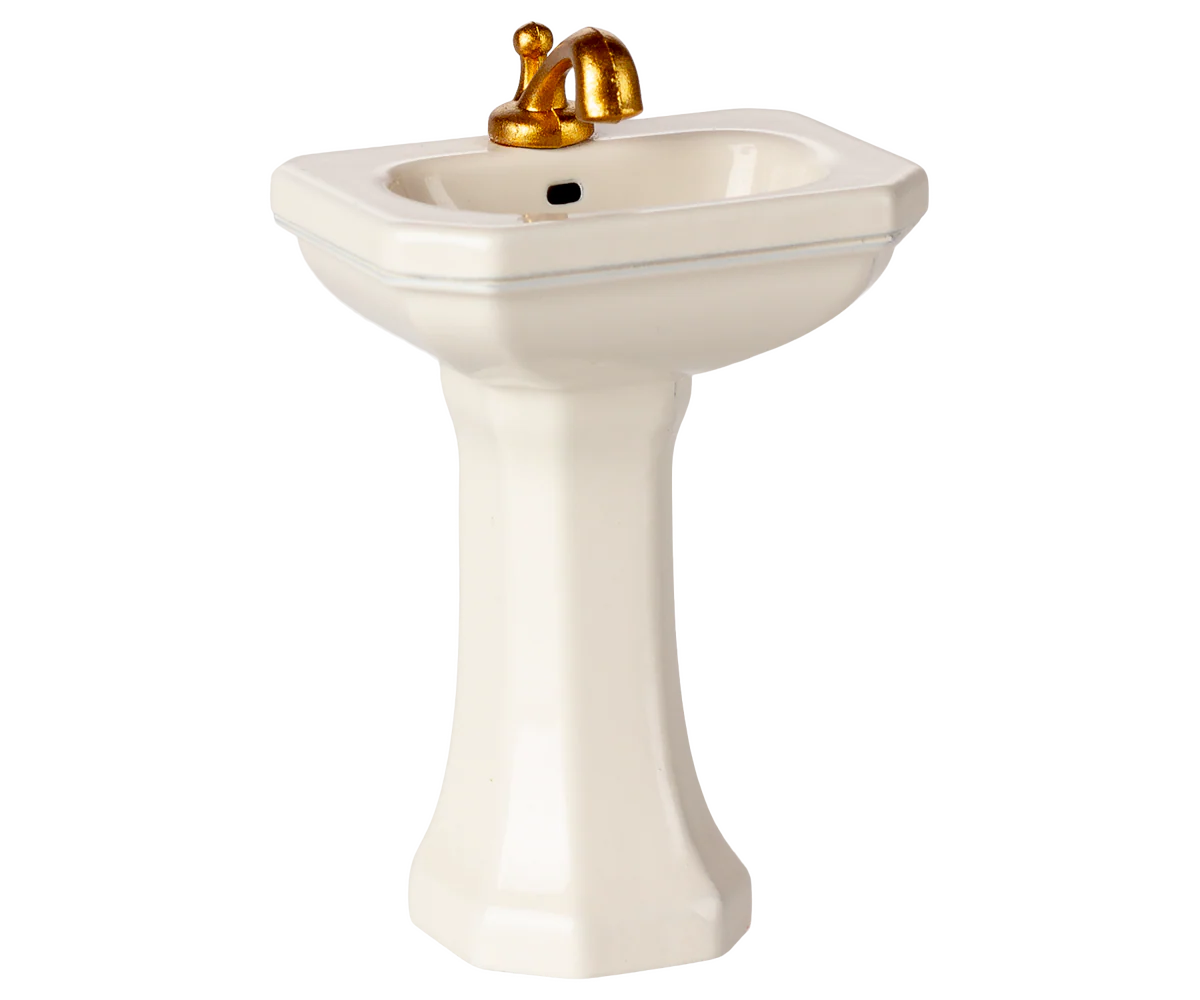 Maileg :  Lavabo de salle de bain, Souris - Blanc Off white