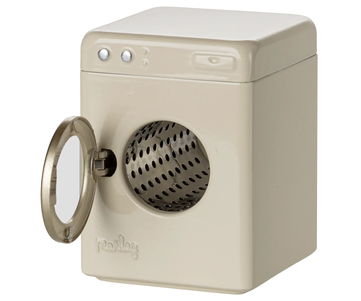 Maileg :  Machine à laver, Souris - Blanc off white