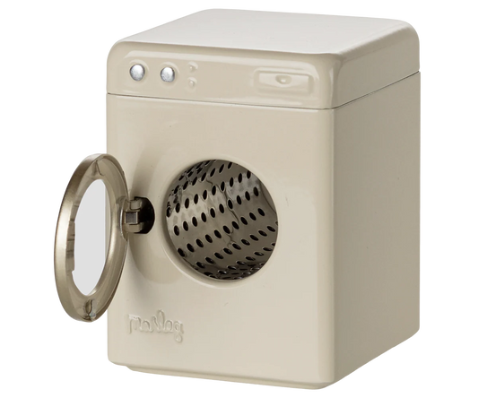 Maileg :  Machine à laver, Souris - Blanc off white