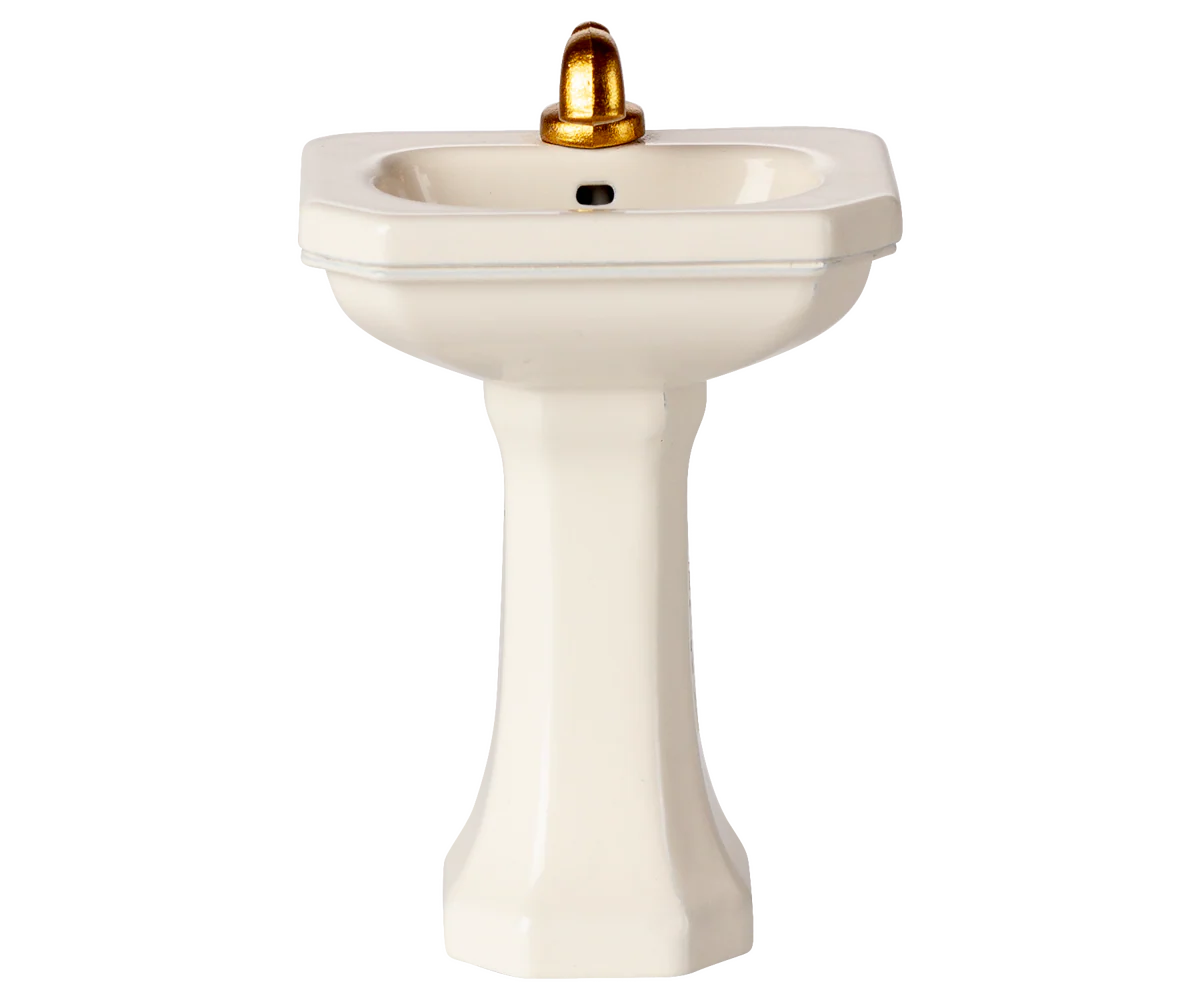 Maileg :  Lavabo de salle de bain, Souris - Blanc Off white