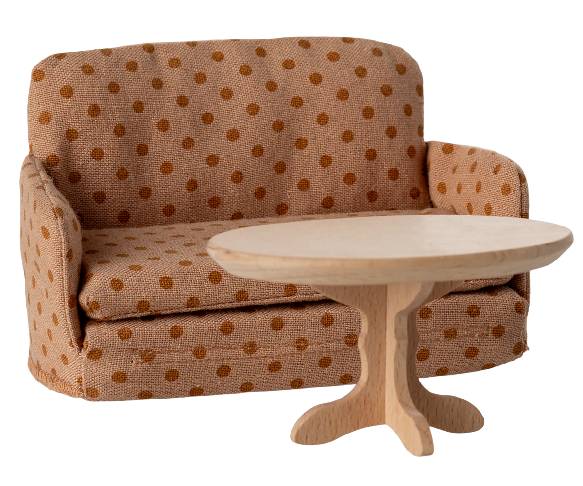 Maileg : Canapé-lit, Souris - A pois