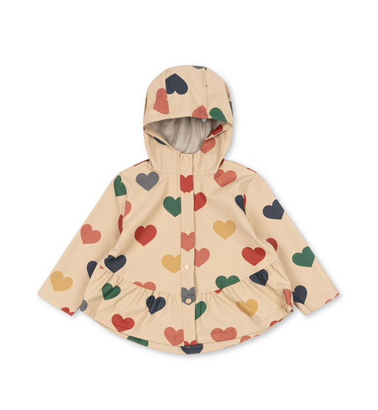 Imperméable à capuche Bon coeur coloré