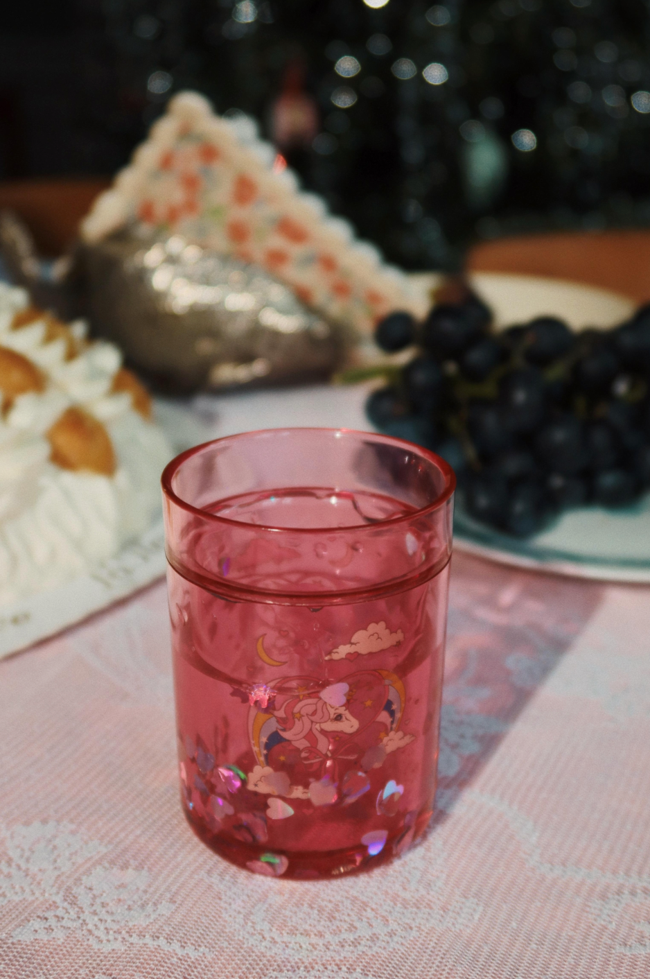 Gobelets / verres  à paillettes x 2 - licorne