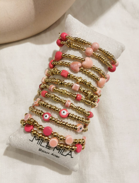 BRACELETS CERAMIQUE FUCHSIA
