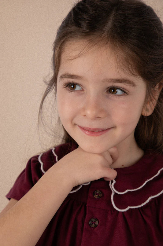 Blouse carmen - lin bordeaux