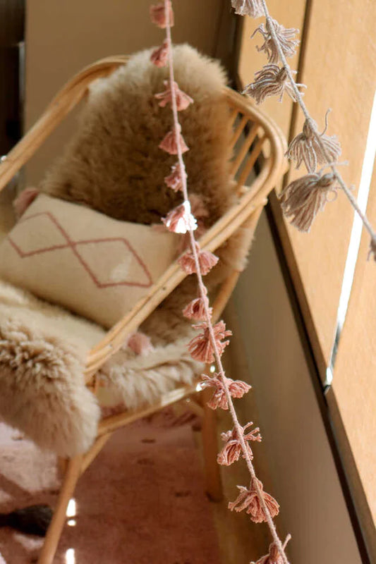 Guirlande en coton rose