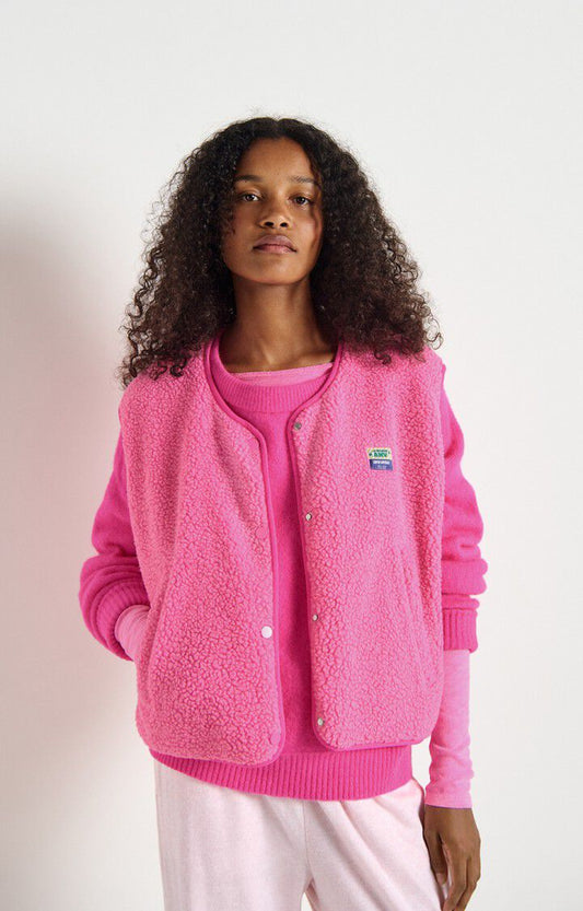 Américan Vintage : VESTE FEMME SANS MANCHES PINK ACIDE CHINE
