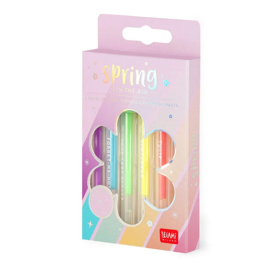 Set de 6 stylos à encre gel pastel Spring is in the air