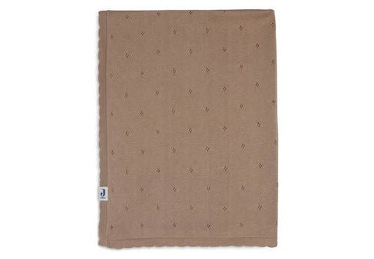 Couverture lit de bébé 100x150cm Pointelle Biscuit
