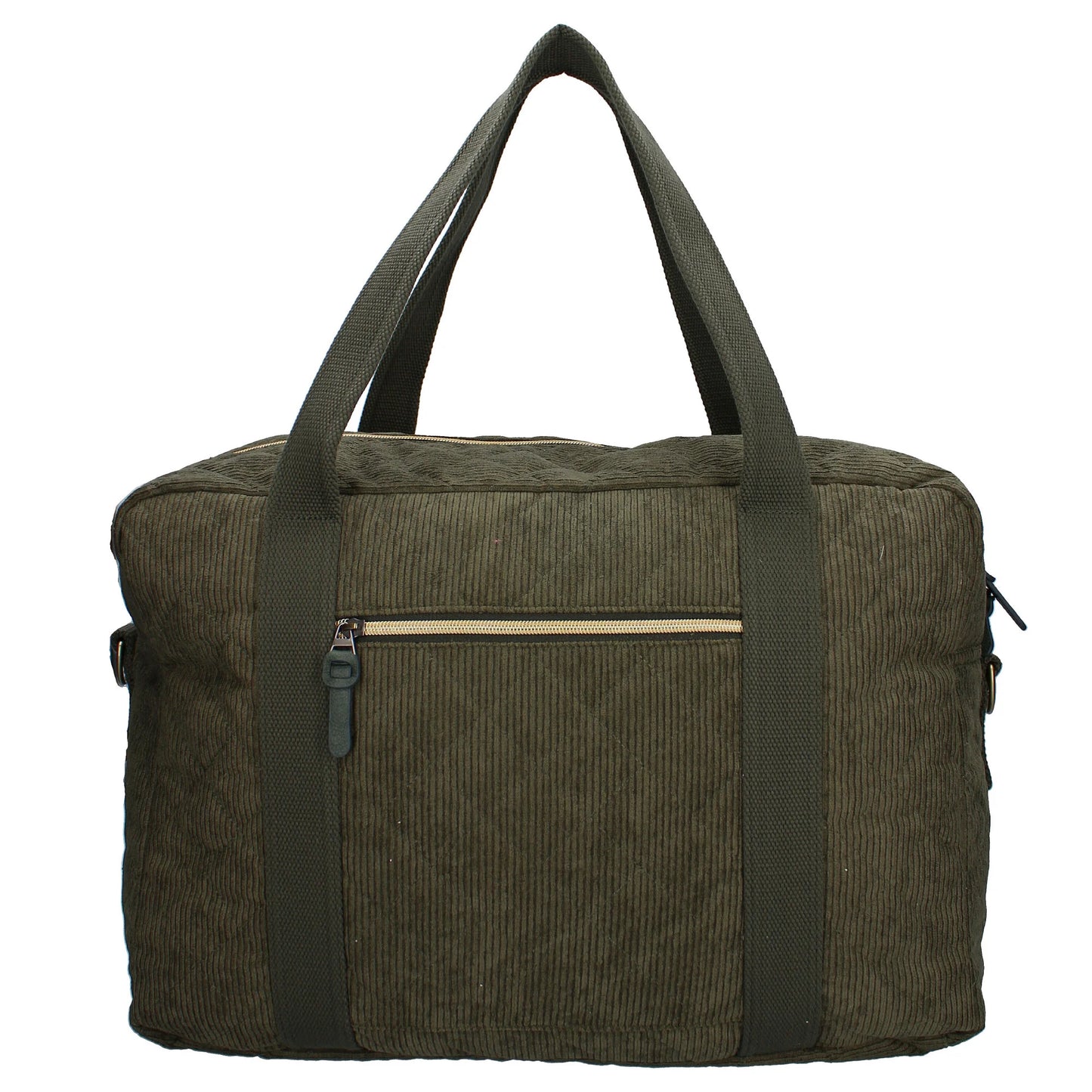 Sac à langer velours kaki avec matelas à langer