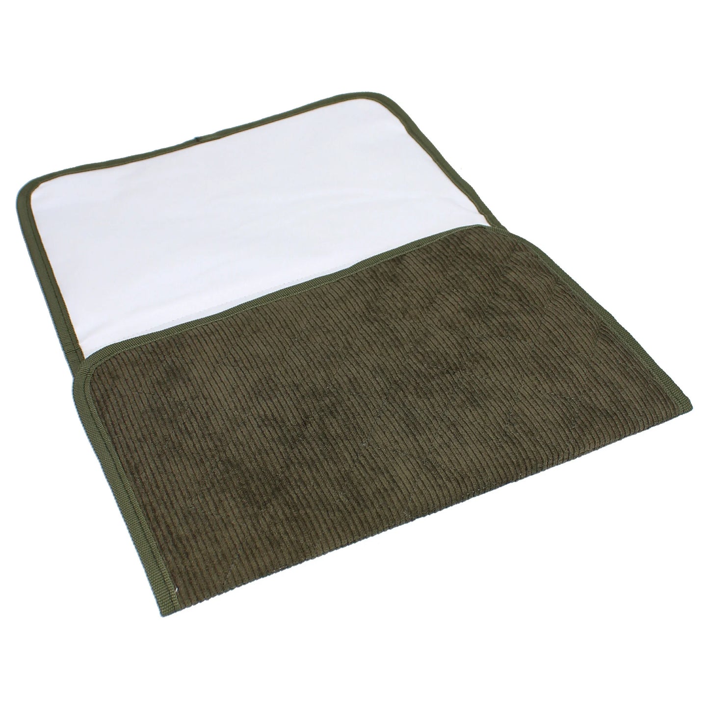 Sac à langer velours kaki avec matelas à langer