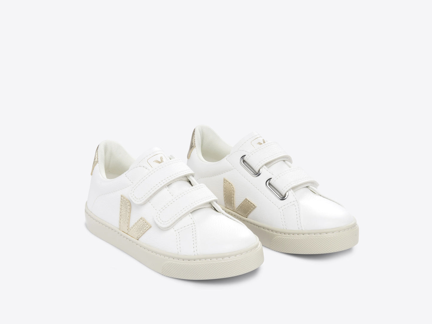 Veja : baskets Esplar extra white platine V/doré à scratch