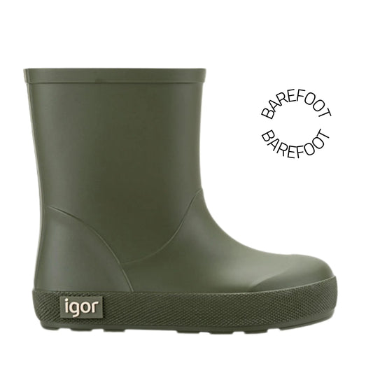 Igor : bottes de pluie barefoot Yogi kaki