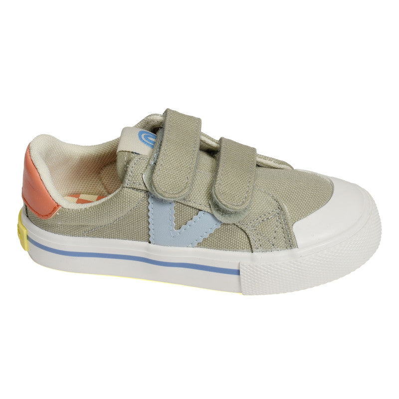 Victoria : baskets Kaki en toile à scratch