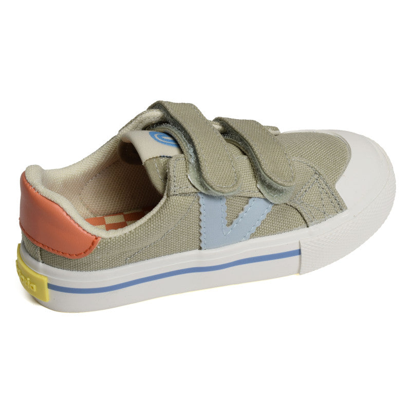 Victoria : baskets Kaki en toile à scratch