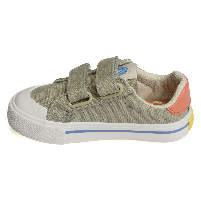 Victoria : baskets Kaki en toile à scratch