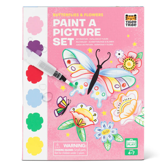 Set carnet de peinture Papillons et Fleurs