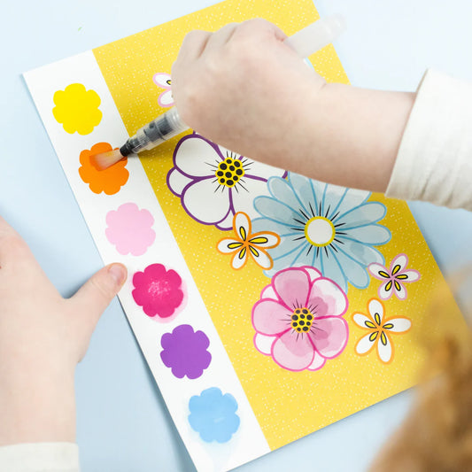 Set carnet de peinture Papillons et Fleurs