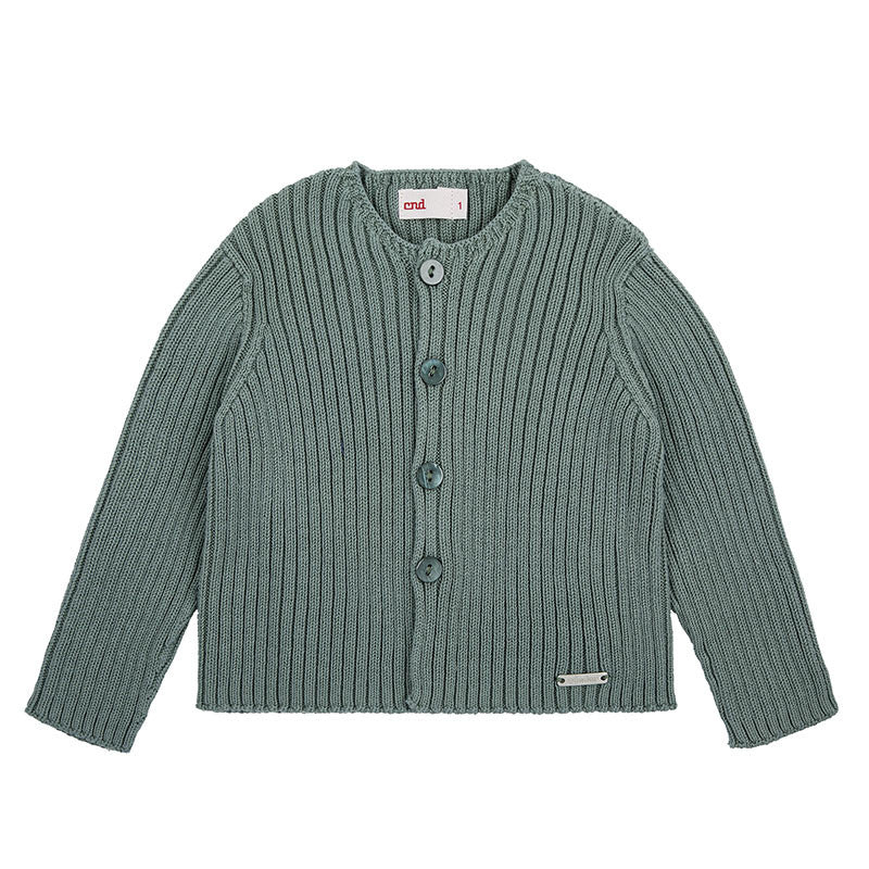 Gilet côtelé vert jade