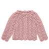 Cardigan ajouré rose pâle