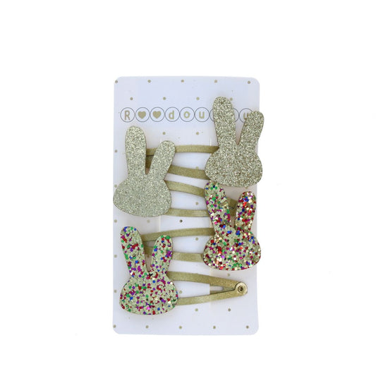 Barrettes Lapin à paillettes x4