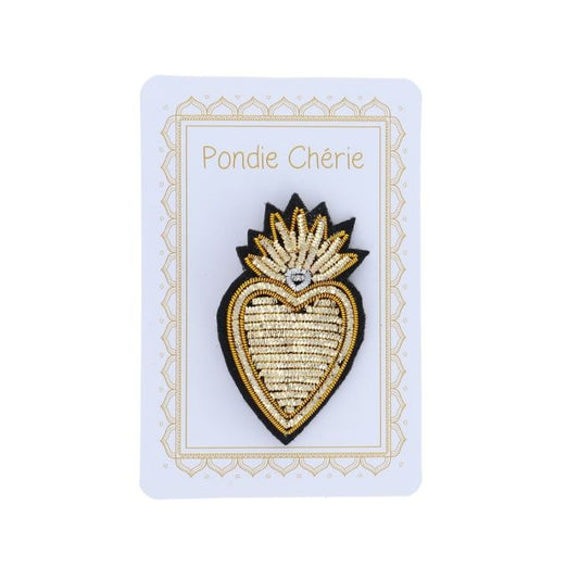 Broche cœur Ex-Voto doré
