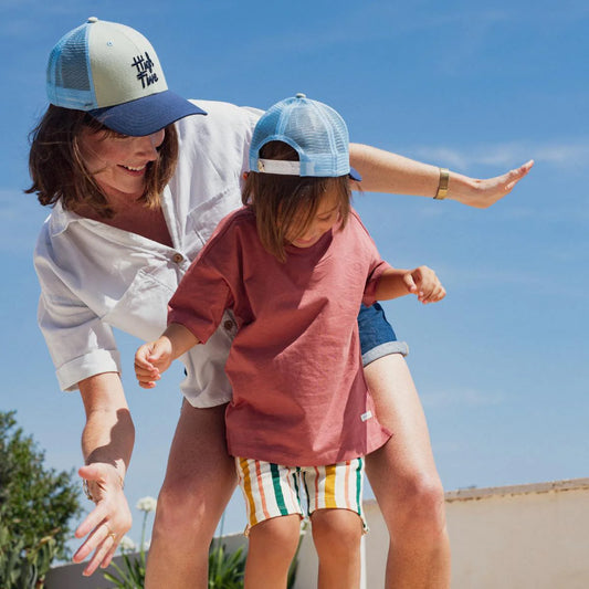 Casquette enfant et adulte High Five bleue