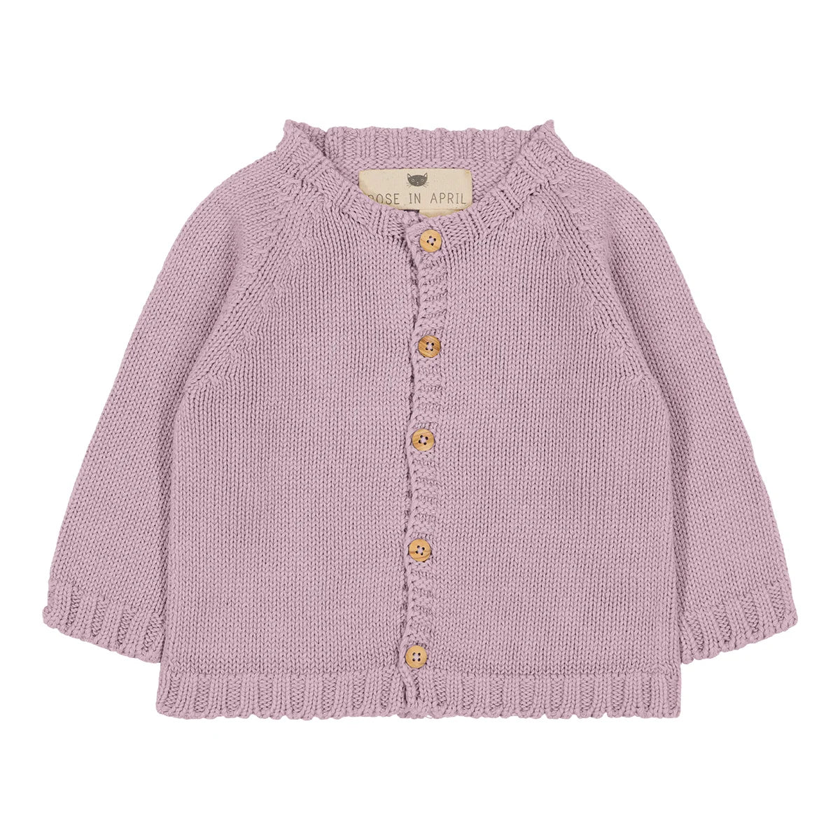 Cardigan Gaby en tricot lilas