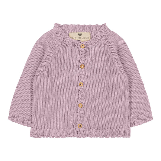 Cardigan Gaby en tricot lilas