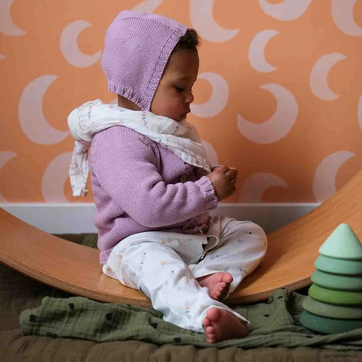 Cardigan Gaby en tricot lilas