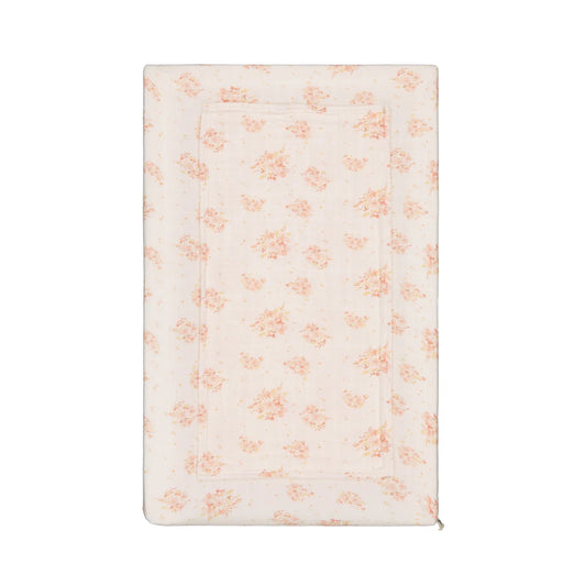 Housse de matelas à langer + 2 serviettes Fanny imprimé bouquet 50x70cm