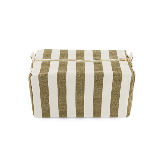Trousse de toilette rayé olive/greige